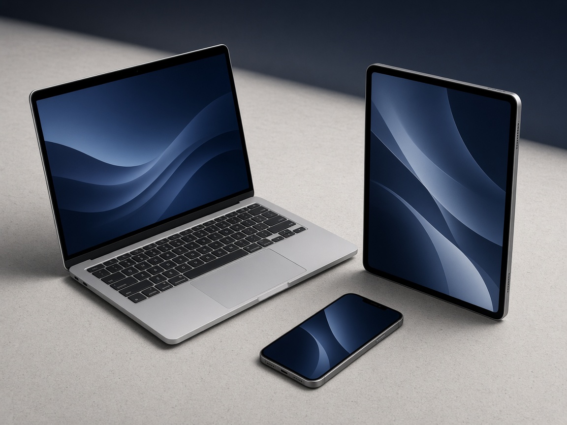 Laptop, tablet, and smartphone representing Mac, iPad, and iPhone fleets